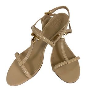 Tory Burch T-Strap Logo Sandals Sz 8